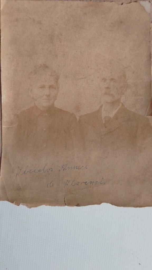 Fotografia storica coppia anziana Italia fine Ottocento famiglia Babaglio genealogia argentina