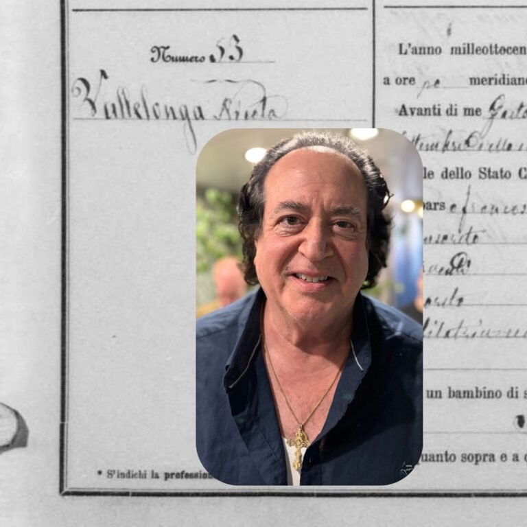 Original civil birth record of Nicola Vallelonga registered in Dinami Calabria establishing the true ancestral town